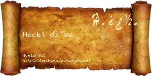 Heckl Éva névjegykártya